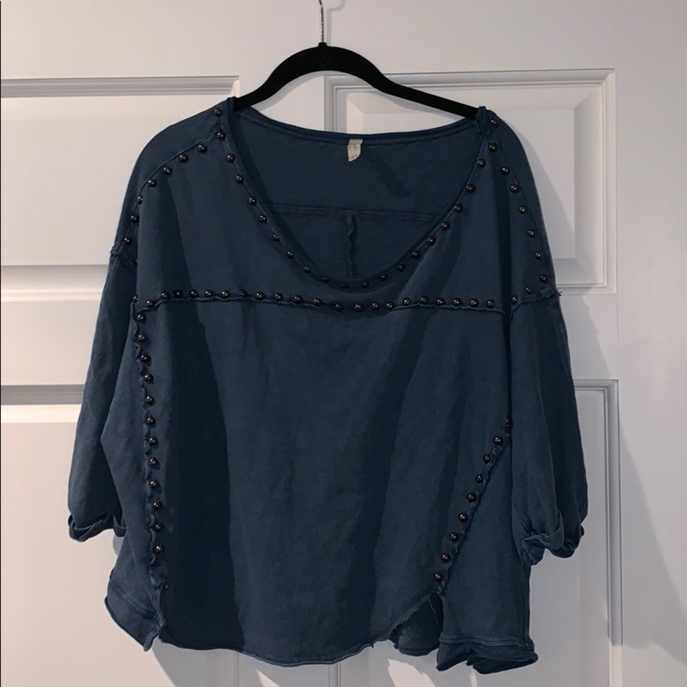 Free people “Dillon” cotton studded tee